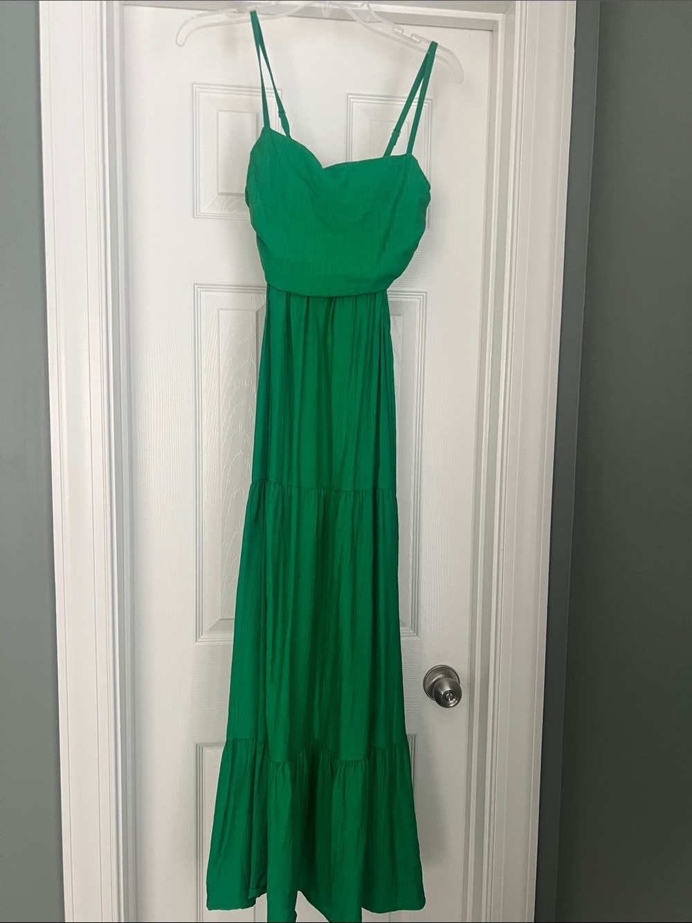 Emerald Spaghetti-Strap Maxi Dress